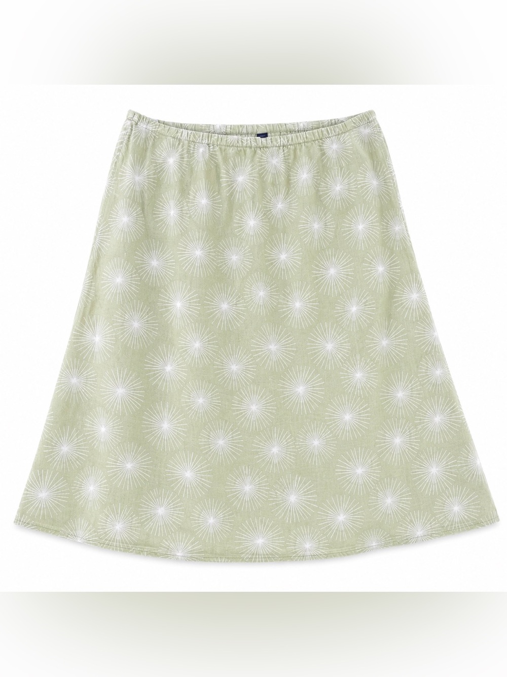 Boden Light Sage Green Starburst Print Skirt Linen